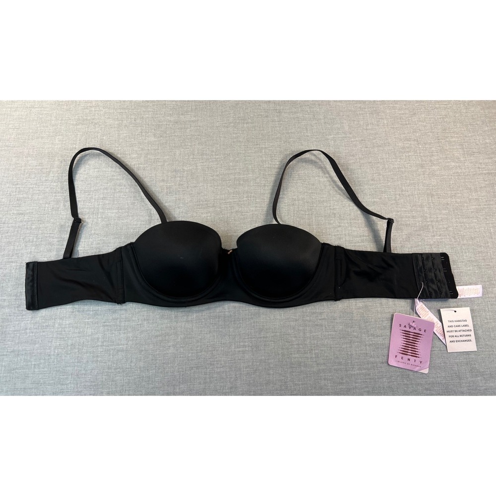 Savage X Fenty Black Strapless Multi-Way Bra Underwire 32C NWT